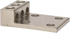 Thomas & Betts - 6 AWG Noninsulated Compression Connection Rectangle Ring Terminal - 1/2" Stud, 4-3/16" OAL x 2-13/16" Wide, Tin Plated Aluminum Contact - Exact Tool & Supply