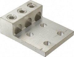 Thomas & Betts - 4 AWG Noninsulated Compression Connection Rectangle Ring Terminal - 1/2" Stud, 4-11/16" OAL x 3-3/4" Wide, Tin Plated Aluminum Contact - Exact Tool & Supply