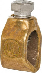 Thomas & Betts - 2 to 10 (Solid) AWG Compatible Single-Nut Rod Clamp - Copper Alloy, 2-3/32" OAL, CSA Certified, RoHS Compliant, UL Listed - Exact Tool & Supply