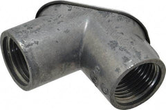 Thomas & Betts - 1/2" Trade, Die Cast Zinc Threaded Angled Rigid/Intermediate (IMC) Conduit Elbow - Noninsulated - Exact Tool & Supply