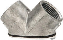 Thomas & Betts - 3/4" Trade, Die Cast Zinc Threaded Angled Rigid/Intermediate (IMC) Conduit Elbow - Noninsulated - Exact Tool & Supply