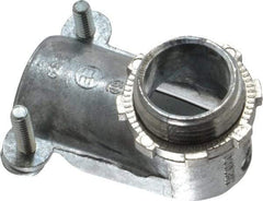 Thomas & Betts - 3/4" Trade, Die Cast Zinc Squeeze Clamp Angled FMC Conduit Connector - Noninsulated - Exact Tool & Supply