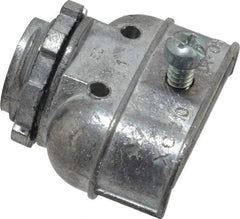 Thomas & Betts - 3/8" Trade, Die Cast Zinc Squeeze Clamp Straight FMC Conduit Connector - Noninsulated - Exact Tool & Supply