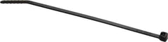 Thomas & Betts - 4" Long Black Nylon Standard Cable Tie - 18 Lb Tensile Strength, 1.13mm Thick, 5/8" Max Bundle Diam - Exact Tool & Supply