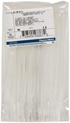 Thomas & Betts - 6.4" Long Natural (Color) Nylon Standard Cable Tie - 18 Lb Tensile Strength, 1.13mm Thick, 1-1/2" Max Bundle Diam - Exact Tool & Supply