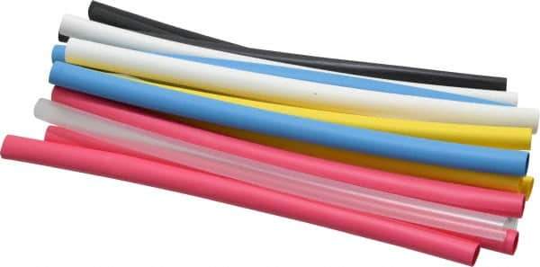 3M - 6" Long, 2:1, Polyolefin Heat Shrink Electrical Tubing - Black, Blue, Clear, Green, Red, White, Yellow - Exact Tool & Supply
