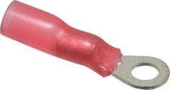 3M - 22-18 AWG Partially Insulated Crimp Connection Circular Ring Terminal - #8 Stud, 1" OAL x 0.31" Wide, Copper Contact - Exact Tool & Supply