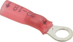 3M - 22-18 AWG Partially Insulated Crimp Connection Circular Ring Terminal - #8 Stud, 1" OAL x 0.31" Wide, Copper Contact - Exact Tool & Supply
