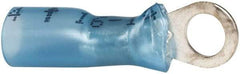 3M - 16-14 AWG Partially Insulated Crimp Connection Circular Ring Terminal - #10 Stud, 1" OAL x 0.31" Wide, Copper Contact - Exact Tool & Supply