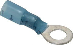 3M - 16-14 AWG Partially Insulated Crimp Connection Circular Ring Terminal - 1/4" Stud, 1.1" OAL x 0.47" Wide, Copper Contact - Exact Tool & Supply