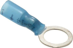 3M - 16-14 AWG Partially Insulated Crimp Connection Circular Ring Terminal - 3/8" Stud, 1.1" OAL x 0.56" Wide, Copper Contact - Exact Tool & Supply