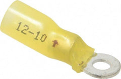 3M - 12-10 AWG Partially Insulated Crimp Connection Circular Ring Terminal - #8 Stud, 1.1" OAL x 0.38" Wide, Copper Contact - Exact Tool & Supply
