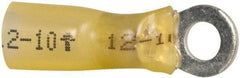 3M - 12-10 AWG Partially Insulated Crimp Connection Circular Ring Terminal - #10 Stud, 1.1" OAL x 0.38" Wide, Copper Contact - Exact Tool & Supply