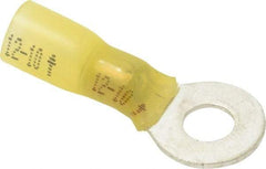 3M - 12-10 AWG Partially Insulated Crimp Connection Circular Ring Terminal - 1/4" Stud, 1.2" OAL x 0.59" Wide, Copper Contact - Exact Tool & Supply
