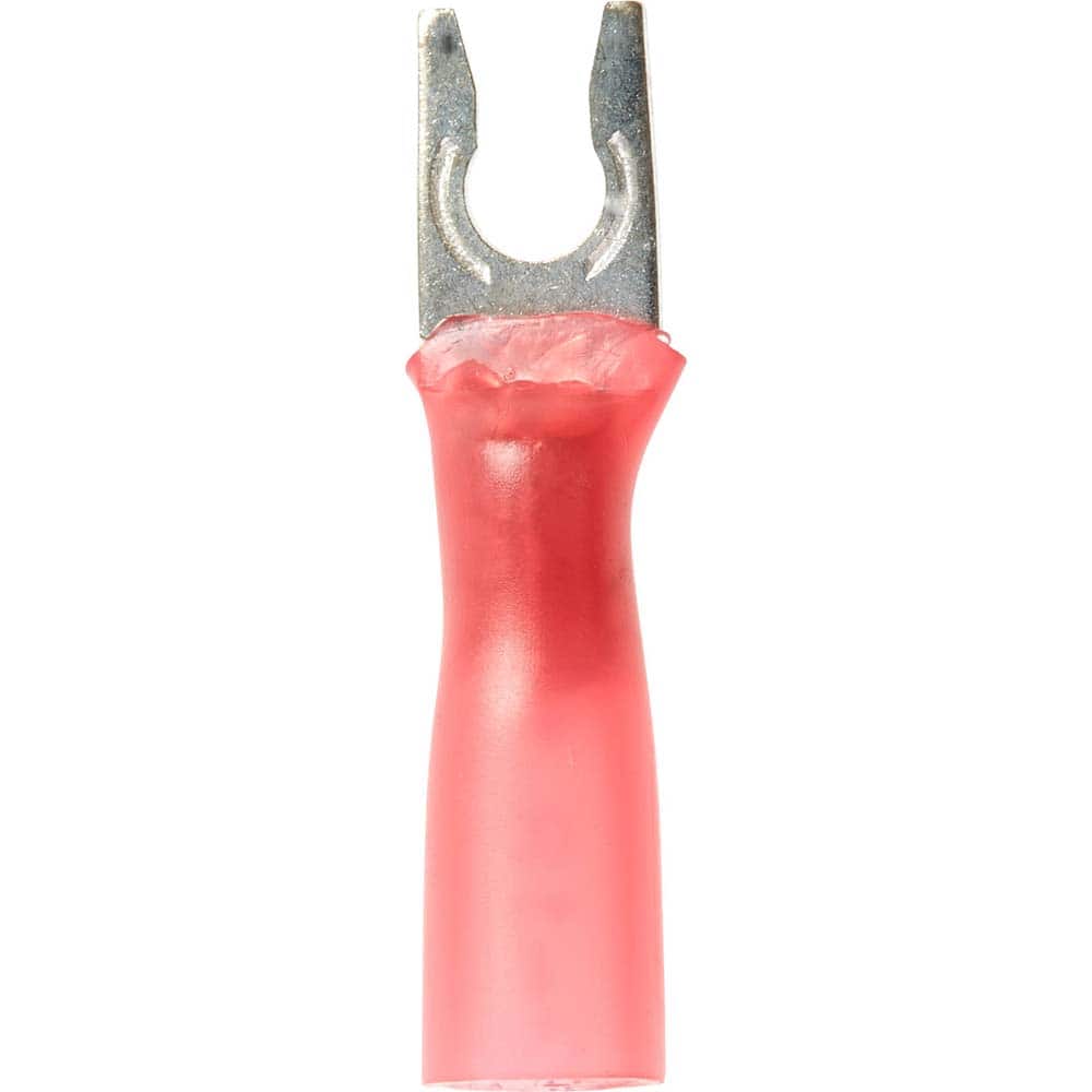3M - #6 Stud, 22 to 16 AWG Compatible, Partially Insulated, Crimp Connection, Locking Fork Terminal - Exact Tool & Supply