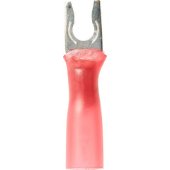 3M - #6 Stud, 22 to 16 AWG Compatible, Partially Insulated, Crimp Connection, Locking Fork Terminal - Exact Tool & Supply