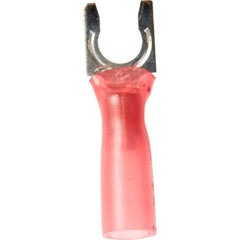 3M - #10 Stud, 22 to 16 AWG Compatible, Partially Insulated, Crimp Connection, Locking Fork Terminal - Exact Tool & Supply