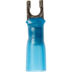 3M - #6 Stud, 16 to 14 AWG Compatible, Partially Insulated, Crimp Connection, Locking Fork Terminal - Exact Tool & Supply