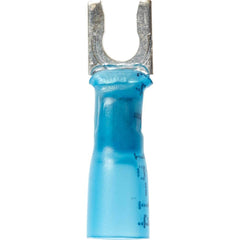 3M - #8 Stud, 16 to 14 AWG Compatible, Partially Insulated, Crimp Connection, Locking Fork Terminal - Exact Tool & Supply