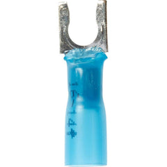 3M - #10 Stud, 16 to 14 AWG Compatible, Partially Insulated, Crimp Connection, Locking Fork Terminal - Exact Tool & Supply