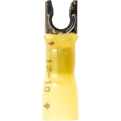 3M - #8 Stud, 12 to 10 AWG Compatible, Partially Insulated, Crimp Connection, Locking Fork Terminal - Exact Tool & Supply