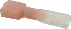 3M - 22 to 18 AWG, Nylon Heat Shrink, Fully Insulated, Male Wire Disconnect - 1/4 Inch Wide Tab, Red, RoHS 2011/65/EU Compliant - Exact Tool & Supply