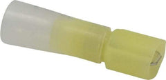 3M - 12 to 10 AWG, Nylon Heat Shrink, Fully Insulated, Male Wire Disconnect - 1/4 Inch Wide Tab, Yellow, RoHS 2011/65/EU Compliant - Exact Tool & Supply
