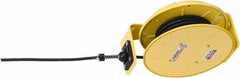Conductix - 16 AWG, 20' Cable Length, Cord & Cable Reel with Bare End - 3 Outlets, NEMA 5-15R, 10 Amps, SEOW-A Cable, Yellow Reel, Spring Driven Reel - Exact Tool & Supply