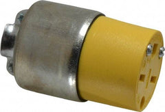 Leviton - 250 VAC, 15 Amp, 6-15R NEMA, Straight, Self Grounding, Residential Grade Connector - 2 Pole, 3 Wire, 3 Phase, PVC, Steel, Yellow - Exact Tool & Supply