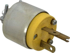 Leviton - 250 VAC, 20 Amp, 6-20P NEMA, Straight, Self Grounding, Commercial Grade Plug - 2 Pole, 3 Wire, 3 Phase, PVC, Steel, Yellow - Exact Tool & Supply
