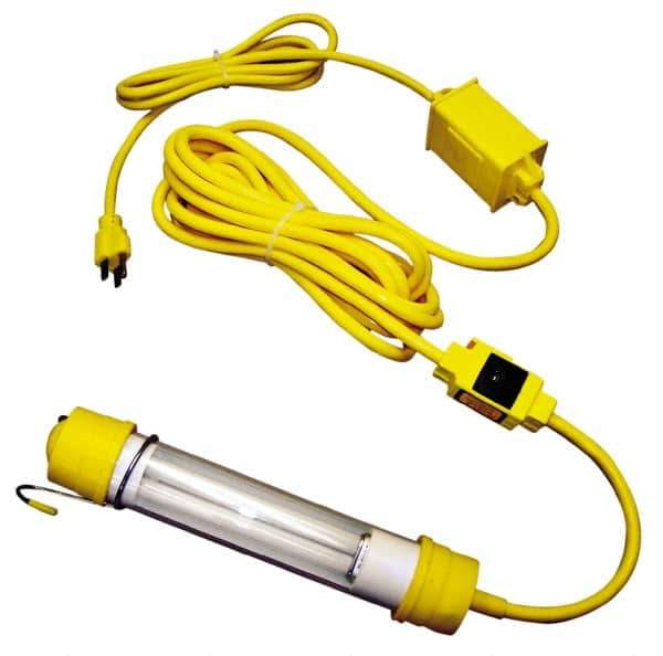 Made in USA - 120 Volt, 13 Watt, Electric, Fluorescent Portable Hook Work Light - 25' Cord, 1 Head - Exact Tool & Supply
