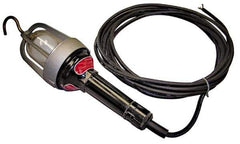 Made in USA - 100 Watt, Electric, Incandescent Portable Hook Work Light - 50' Cord, 1 Head, 900 Lumens - Exact Tool & Supply