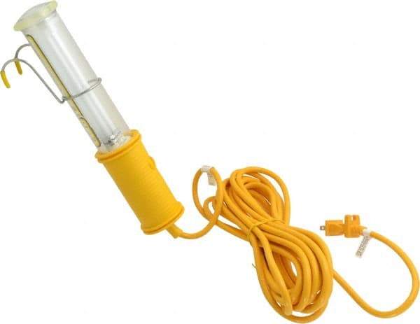 Made in USA - 13 Watt, Electric, Fluorescent Portable Handheld Work Light - 25' Cord, 1 Head - Exact Tool & Supply