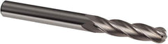 Guhring - 3/4" Diam, 3" LOC, 4 Flute Solid Carbide Ball End Mill - Uncoated, Single End, 6" OAL, 3/4" Shank Diam, Spiral Flute - Exact Tool & Supply