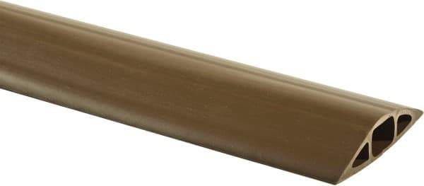 Hubbell Wiring Device-Kellems - 1 Channel, 10 Ft Long, 7.9mm Max Compatible Cable Diam, Brown PVC On Floor Cable Cover - 2-3/4" Overall Width x 13.5mm Overall Height, 15.2mm Channel Width x 7.9mm Channel Height - Exact Tool & Supply