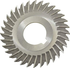 Made in USA - 3" Blade Diam x 5/64" Blade Thickness, 1" Hole, 32 Teeth, High Speed Steel Side Chip Saw - Straight Tooth, Arbor Connection, Right Hand Cut, Uncoated, with Keyway - Exact Tool & Supply