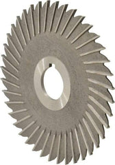 Made in USA - 5" Blade Diam x 1/8" Blade Thickness, 1" Hole, 40 Teeth, High Speed Steel Side Chip Saw - Straight Tooth, Arbor Connection, Right Hand Cut, Uncoated, with Keyway - Exact Tool & Supply