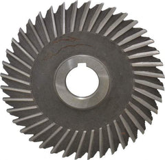 Made in USA - 5" Blade Diam x 7/32" Blade Thickness, 1" Hole, 40 Teeth, High Speed Steel Side Chip Saw - Straight Tooth, Arbor Connection, Uncoated - Exact Tool & Supply