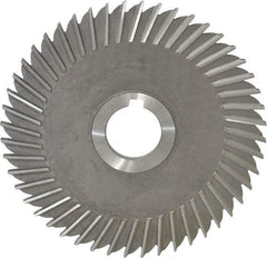 Made in USA - 6" Blade Diam x 7/32" Blade Thickness, 1-1/4" Hole, 48 Teeth, High Speed Steel Side Chip Saw - Straight Tooth, Arbor Connection, Right Hand Cut, Uncoated, with Keyway - Exact Tool & Supply