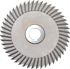 Made in USA - 6" Blade Diam x 1/4" Blade Thickness, 1" Hole, 48 Teeth, High Speed Steel Side Chip Saw - Straight Tooth, Arbor Connection, Right Hand Cut, Uncoated, with Keyway - Exact Tool & Supply