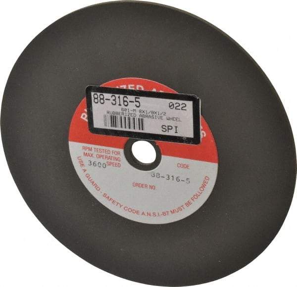 Made in USA - 6" Diam x 1/2" Hole x 1/8" Thick, 80 Grit Surface Grinding Wheel - Aluminum Oxide/Silicon Carbide Blend, Medium Grade, 3,600 Max RPM - Exact Tool & Supply