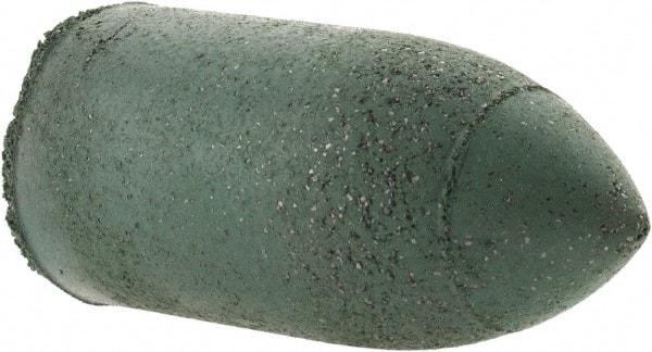 Made in USA - 7/8" Max Diam x 1-3/4" Long, Cone, Rubberized Point - Coarse Grade, Silicon Carbide, 1/4" Arbor Hole, Unmounted - Exact Tool & Supply