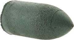 Made in USA - 7/8" Max Diam x 1-3/4" Long, Cone, Rubberized Point - Coarse Grade, Silicon Carbide, 1/4" Arbor Hole, Unmounted - Exact Tool & Supply