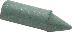 Made in USA - 9/32" Max Diam x 1" Long, Cone, Rubberized Point - Coarse Grade, Silicon Carbide, 1/16" Arbor Hole, Unmounted - Exact Tool & Supply