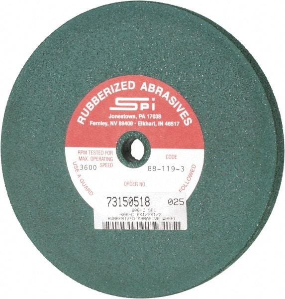 Made in USA - 6" Diam x 1/2" Hole x 1/2" Thick, 46 Grit Surface Grinding Wheel - Aluminum Oxide/Silicon Carbide Blend, Coarse Grade, 3,600 Max RPM - Exact Tool & Supply