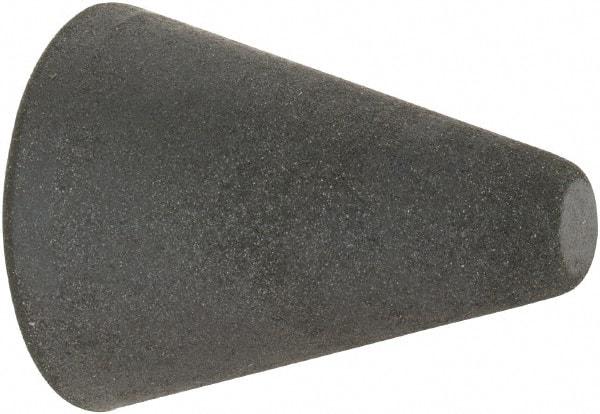 Made in USA - 1" Max Diam x 1-1/4" Long, Taper, Rubberized Point - Very Fine Grade, Silicon Carbide, 1/4" Arbor Hole, Unmounted - Exact Tool & Supply