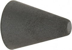 Made in USA - 1" Max Diam x 1-1/4" Long, Taper, Rubberized Point - Very Fine Grade, Silicon Carbide, 1/4" Arbor Hole, Unmounted - Exact Tool & Supply