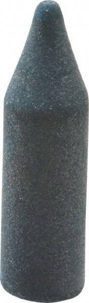 Made in USA - 9/32" Max Diam x 1" Long, Cone, Rubberized Point - Very Fine Grade, Silicon Carbide, 1/16" Arbor Hole, Unmounted - Exact Tool & Supply