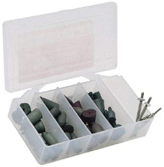 Made in USA - 102 Piece Rubberized Abrasive Point Set - Includes 1/8 Inch Diameter Shank - Exact Tool & Supply