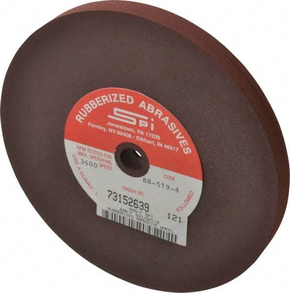 Made in USA - 6" Diam x 1/2" Hole x 1/2" Thick, 120 Grit Surface Grinding Wheel - Aluminum Oxide/Silicon Carbide Blend, Fine Grade, 3,500 Max RPM - Exact Tool & Supply